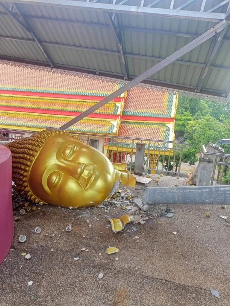 龍捲風襲擊 大型佛像頭部斷裂