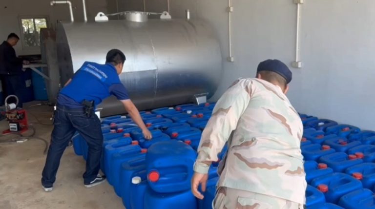 湄索截獲2萬升走私柴油 逮捕兩嫌