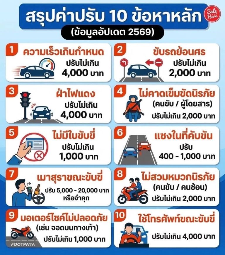 泰國加重處罰10項交通違規 酒駕恐監禁